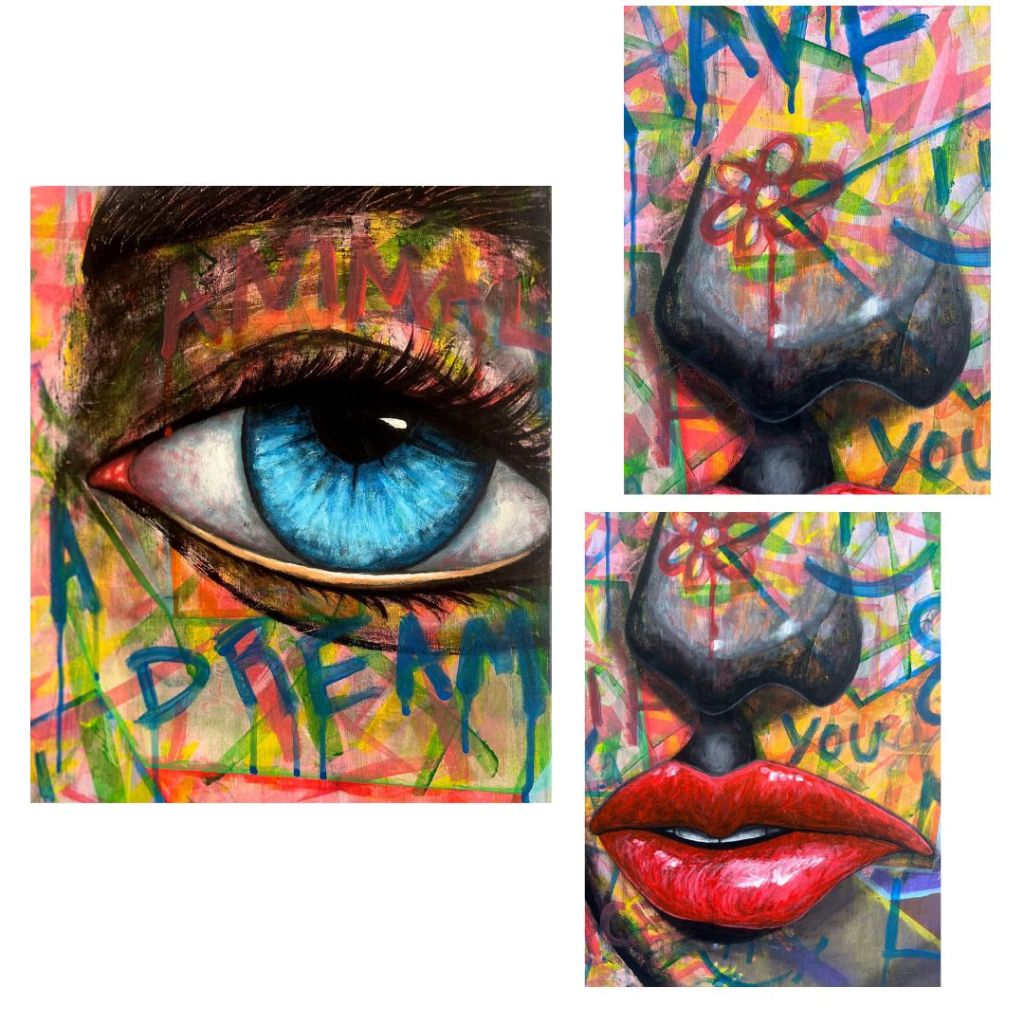 Dettagli dell'opera di Marcos Gutierrez, pittore romano.